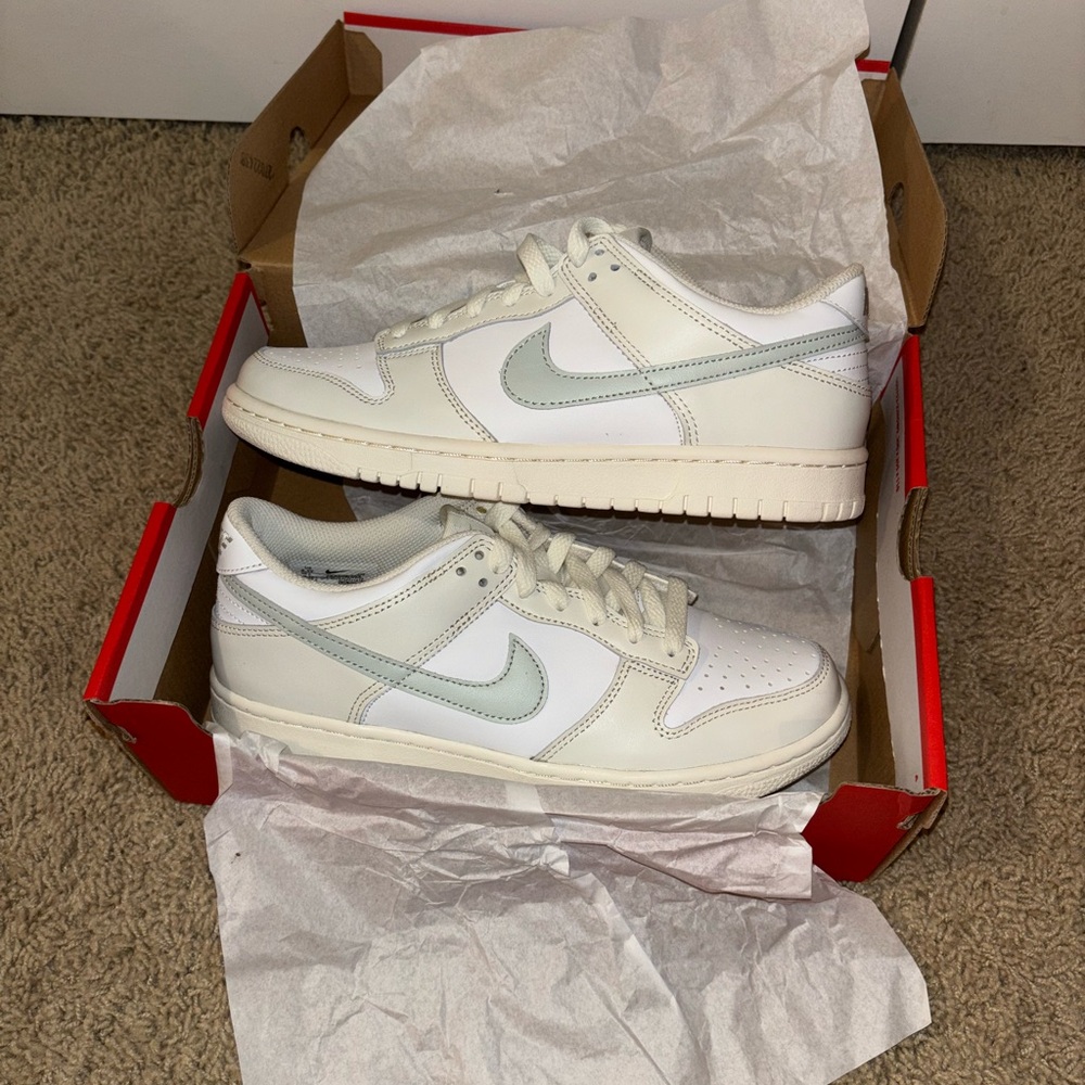 White/Light Silver Phantom Nike Dunks Low